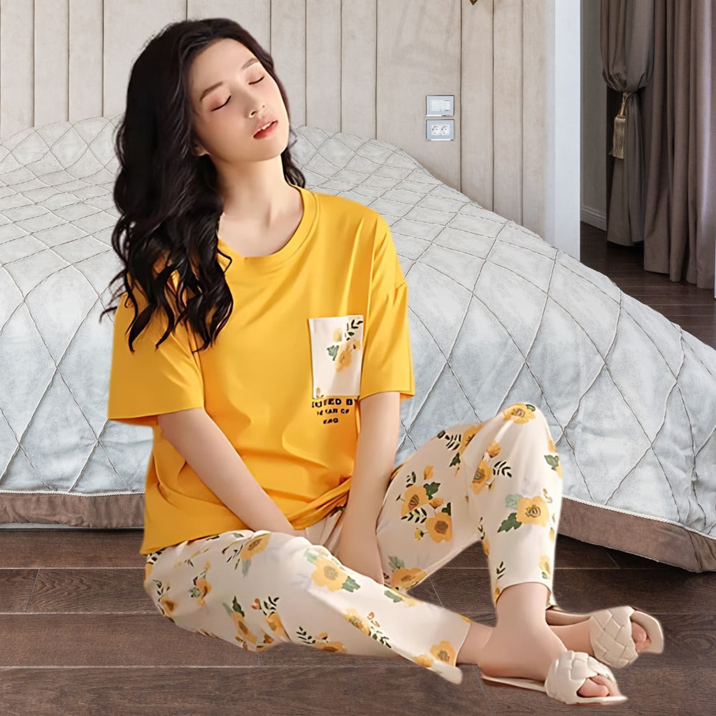 QALBEENA FLORAL SLEEPWEAR