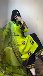 Zest Tribal 3-Piece Set – Neon Lime & Midnight Black