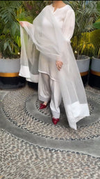 Qalbeena White Farshi Shalwar Kameez