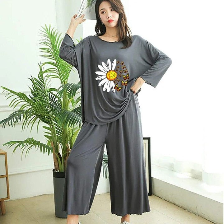 Qalbeena sunflower sleep wear
