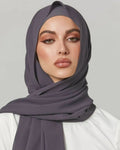 Sleek Georgette Charcoal Gray Hijab