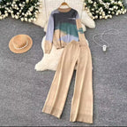 Women's Cozy Two-Piece Abstract Knit Loungewear Set