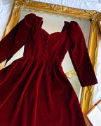 Vintage-Inspired Velvet Sweetheart Maxi Dress