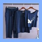 Qalbeena Comfy Nights Three Piece Blue