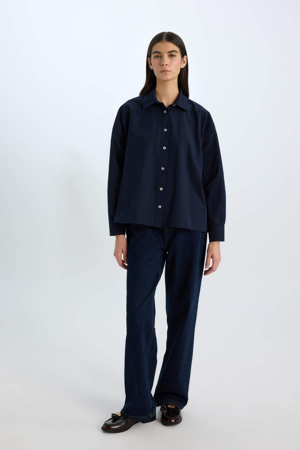 Navy Blue Button Down Shirt