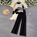 Women's Cozy Two-Piece Abstract Knit Loungewear Set