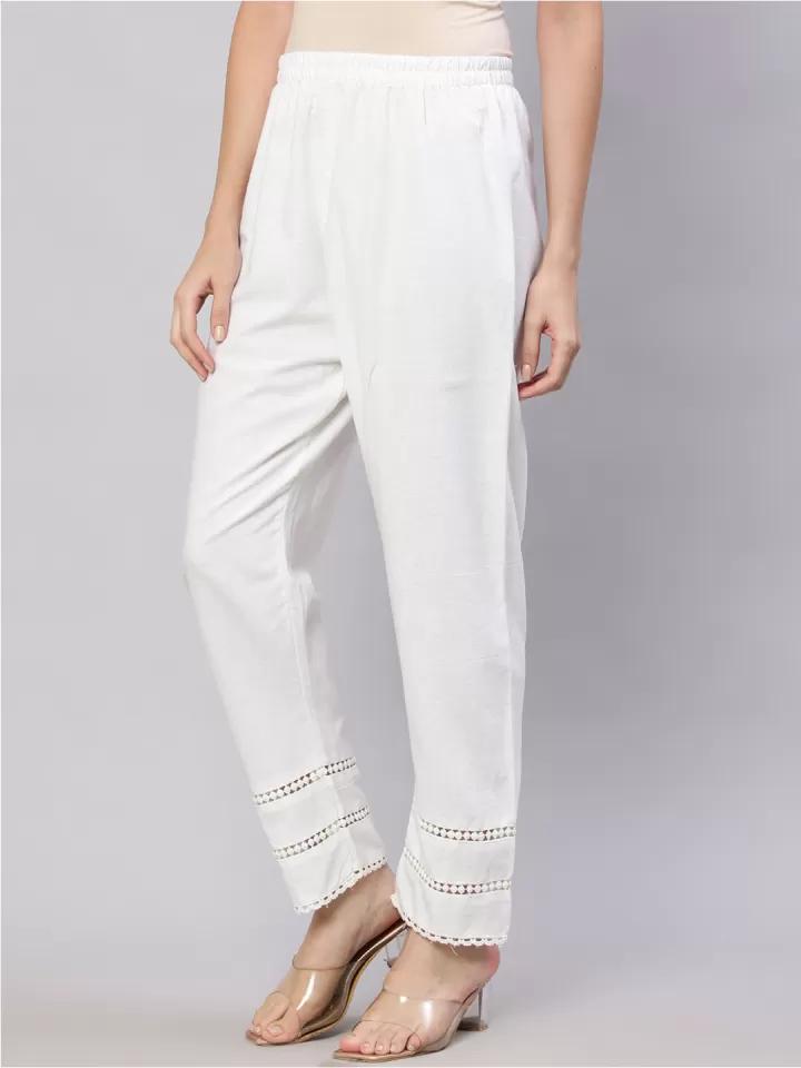 White Embroidery Bottoms
