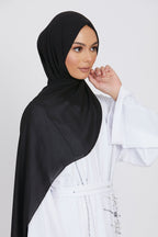 Sleek Georgette black hijab