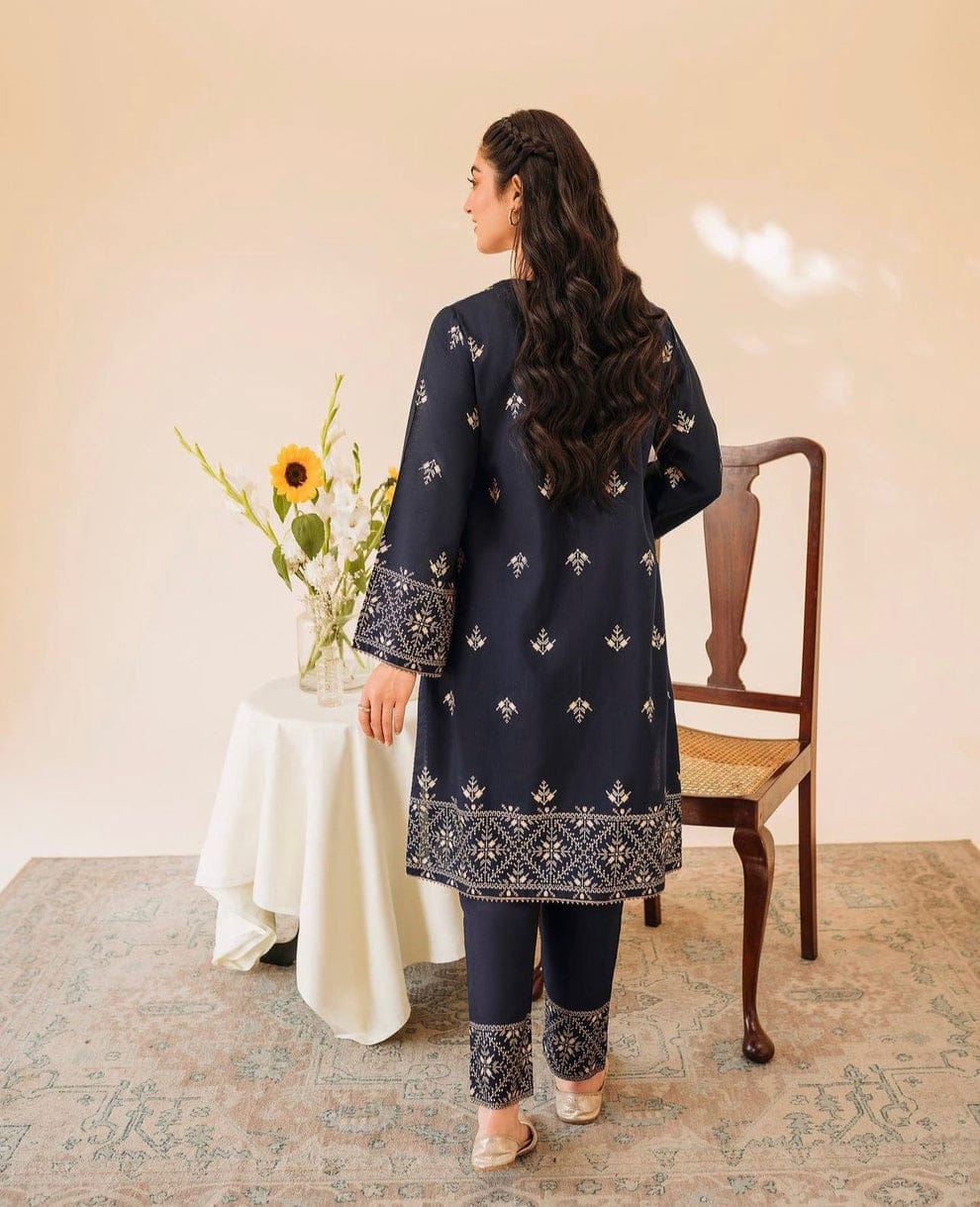 QALBEENA SILK EMBROIDERY 2PC