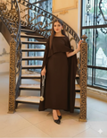 QALBEENA BROWN CAPE GOWN