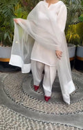 Qalbeena White Farshi Shalwar Kameez