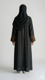 Geometric embroidery abaya