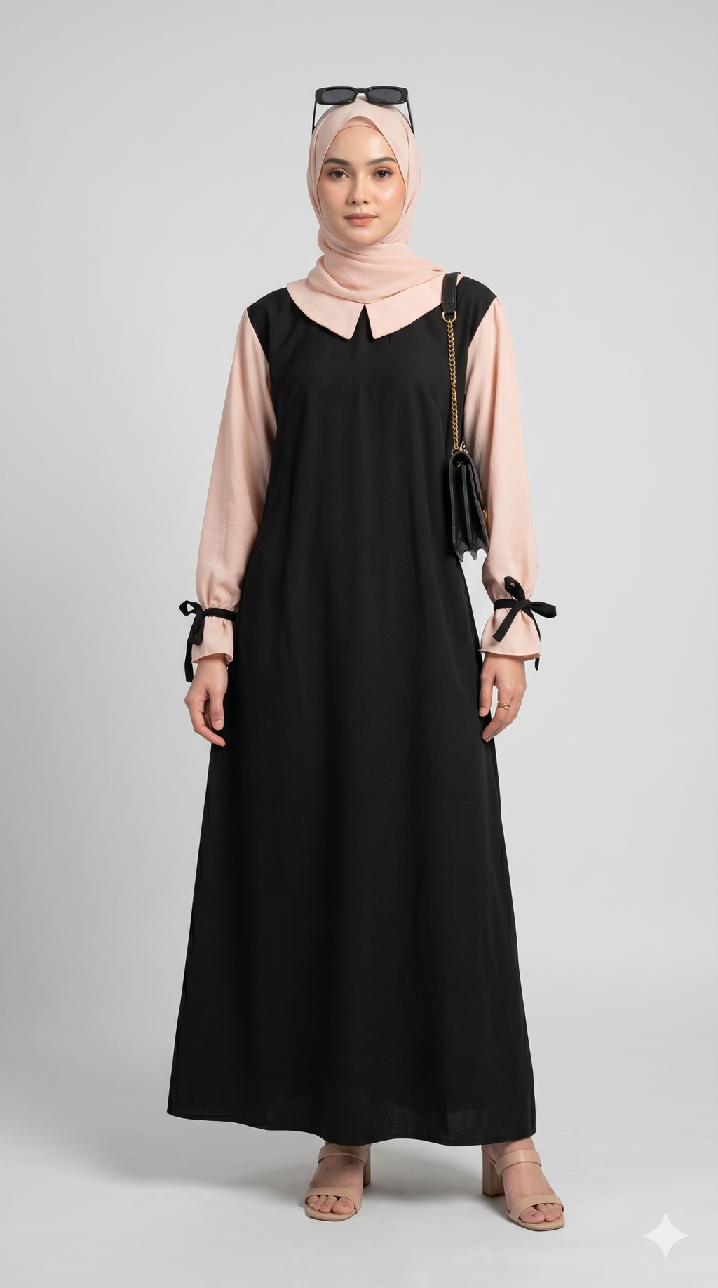 Noir Grace Abaya with stoller