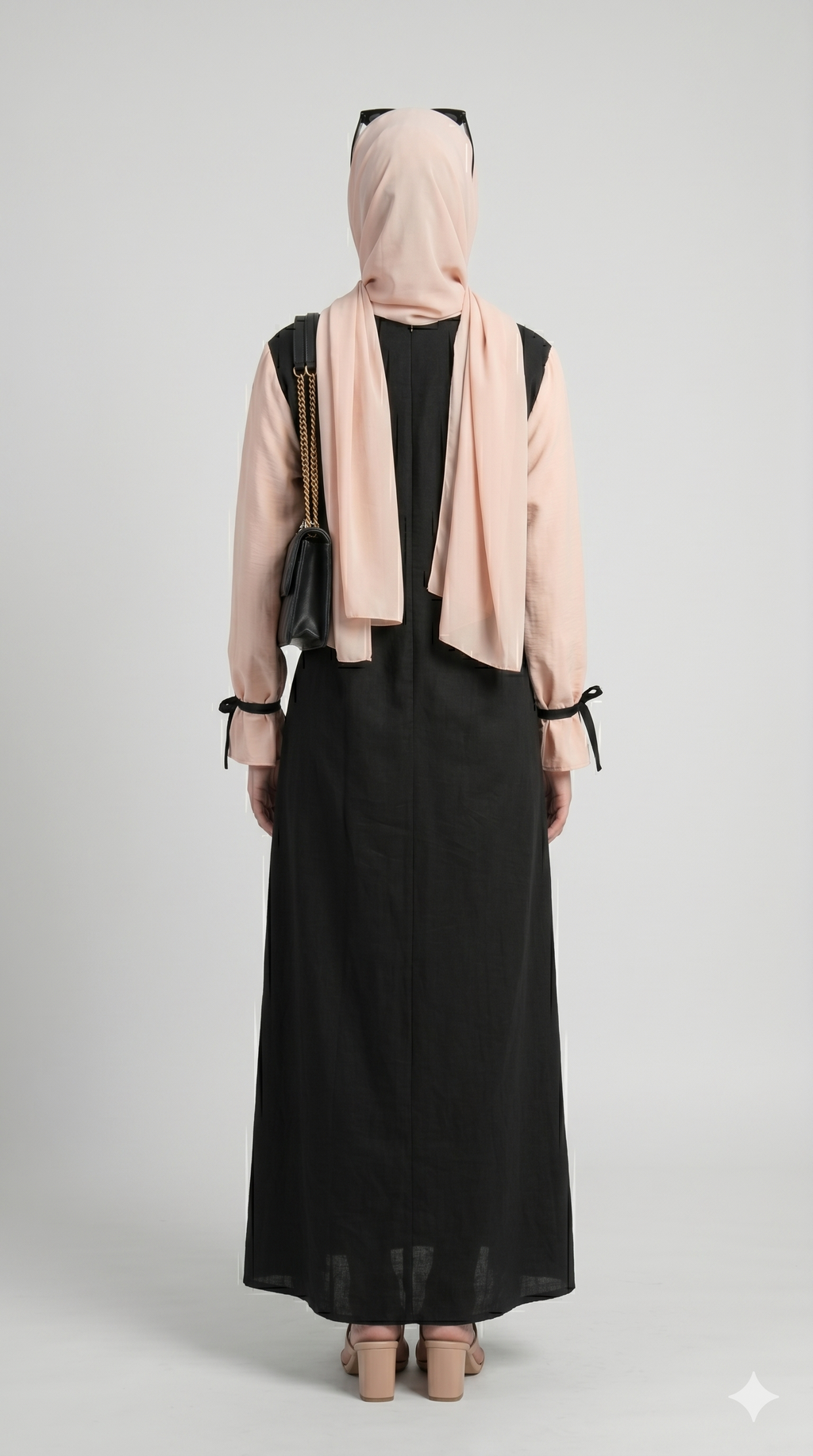 Noir Grace Abaya with stoller