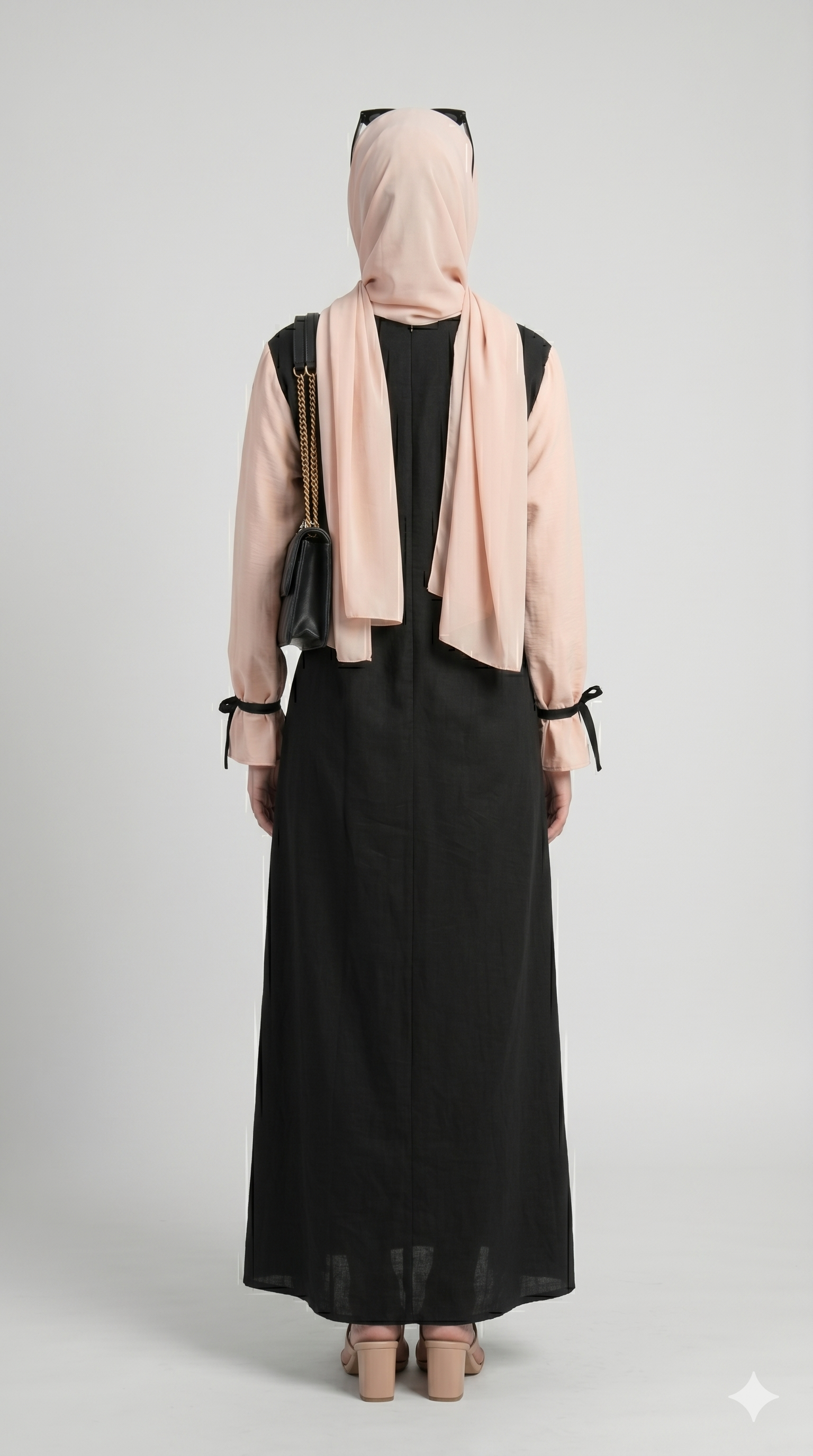 Noir Grace Abaya with stoller