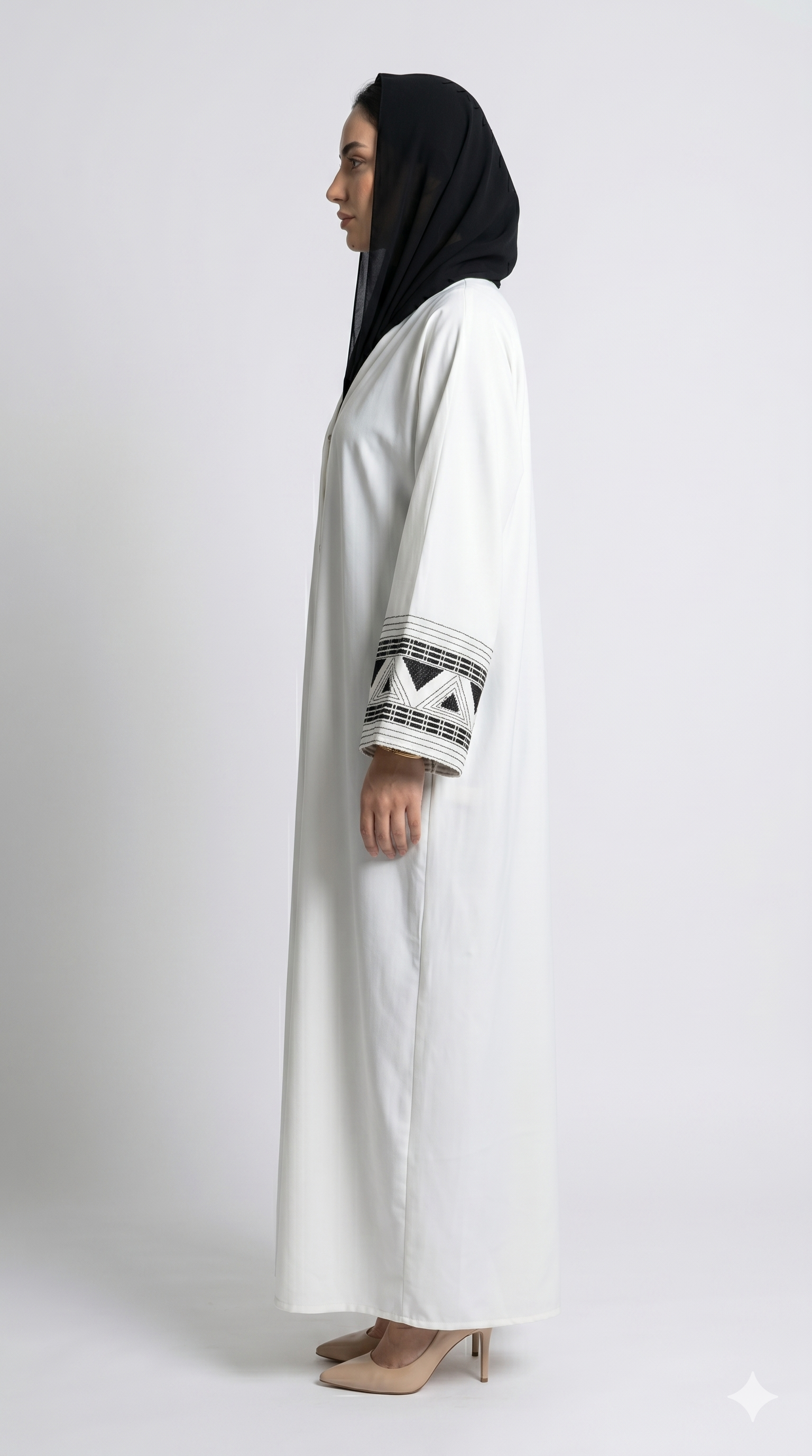 Graceful Embroidered Upper Abaya – Statement Style