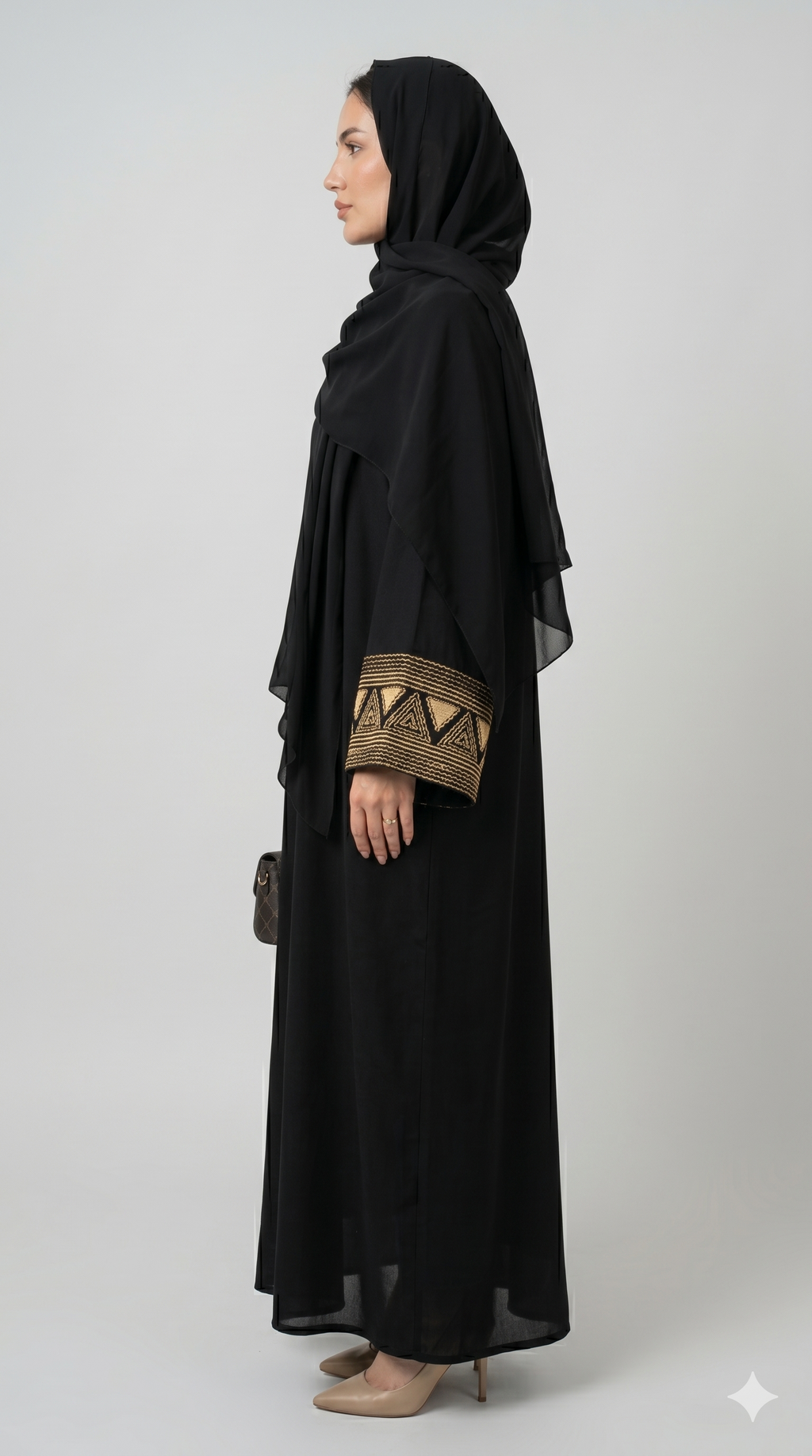 Graceful Embroidered Upper Abaya – Statement Style