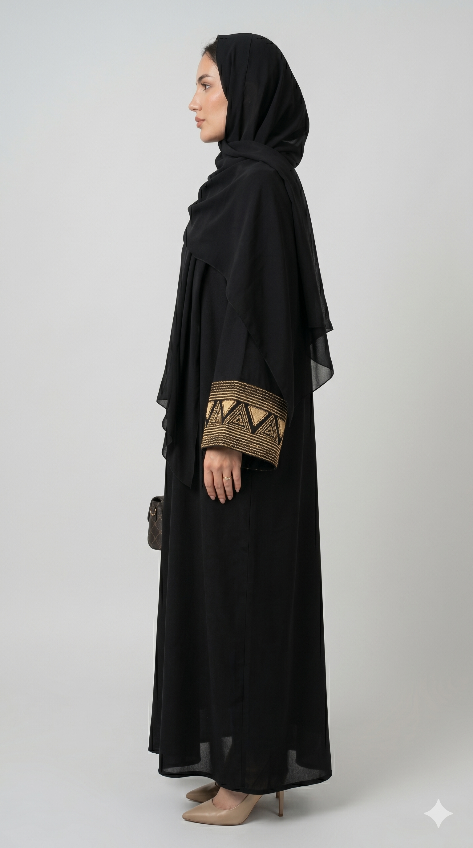 Graceful Embroidered Upper Abaya – Statement Style