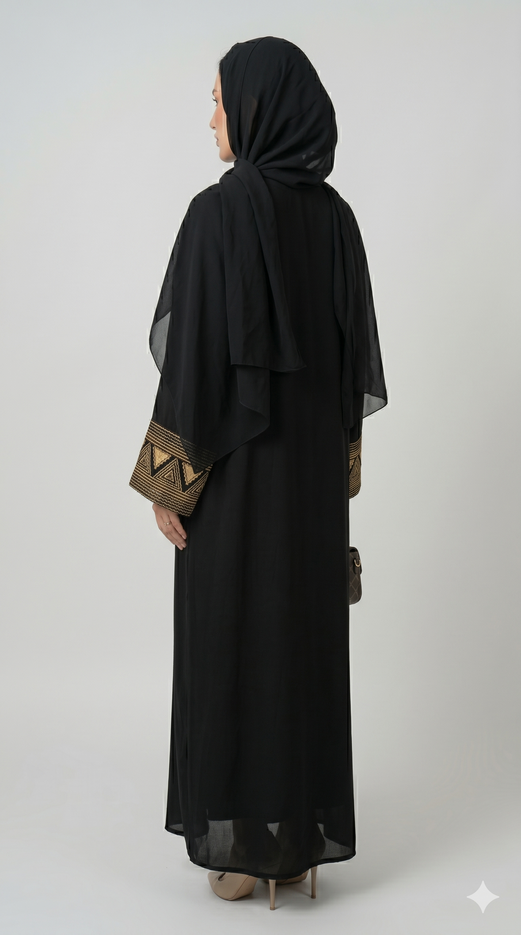 Graceful Embroidered Upper Abaya – Statement Style