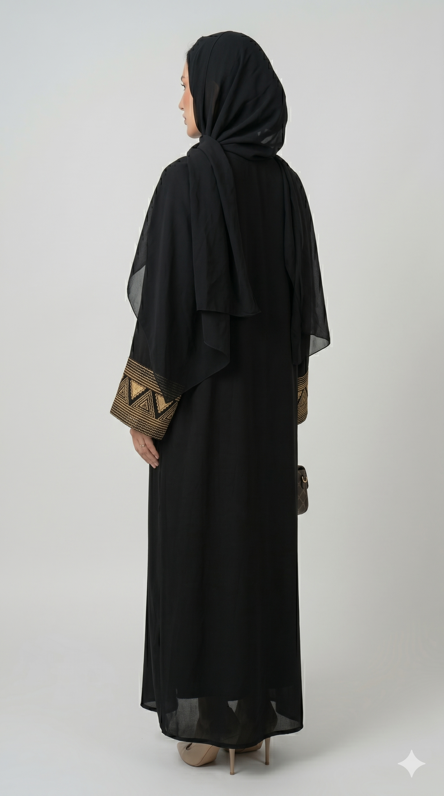 Graceful Embroidered Upper Abaya – Statement Style
