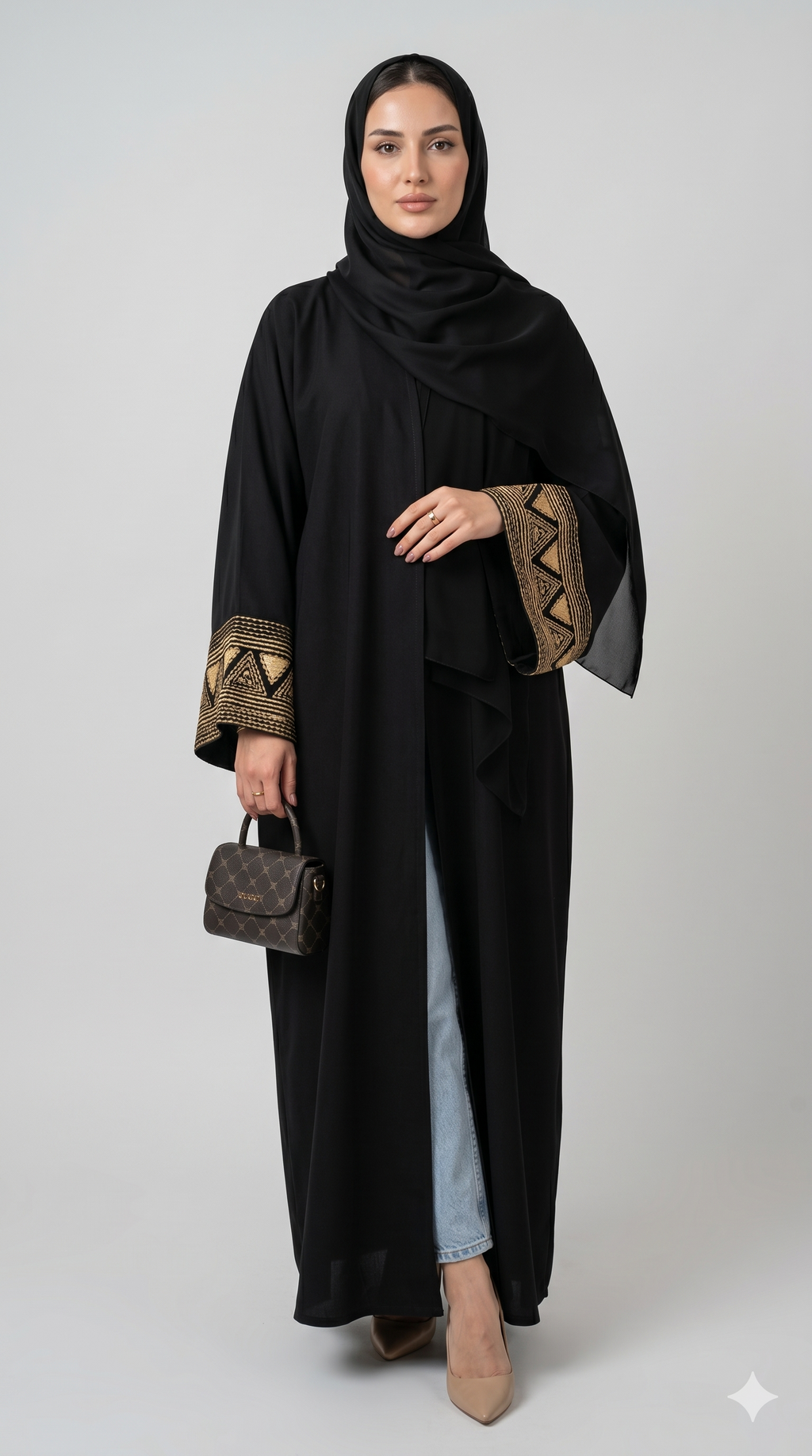 Graceful Embroidered Upper Abaya – Statement Style