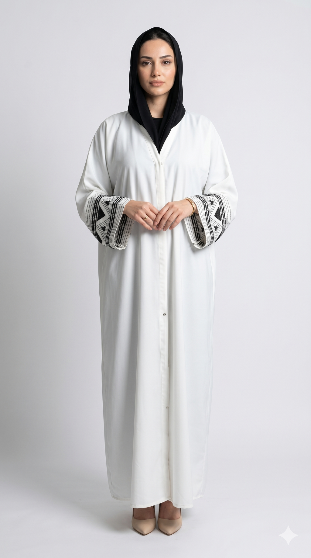 Graceful Embroidered Upper Abaya – Statement Style