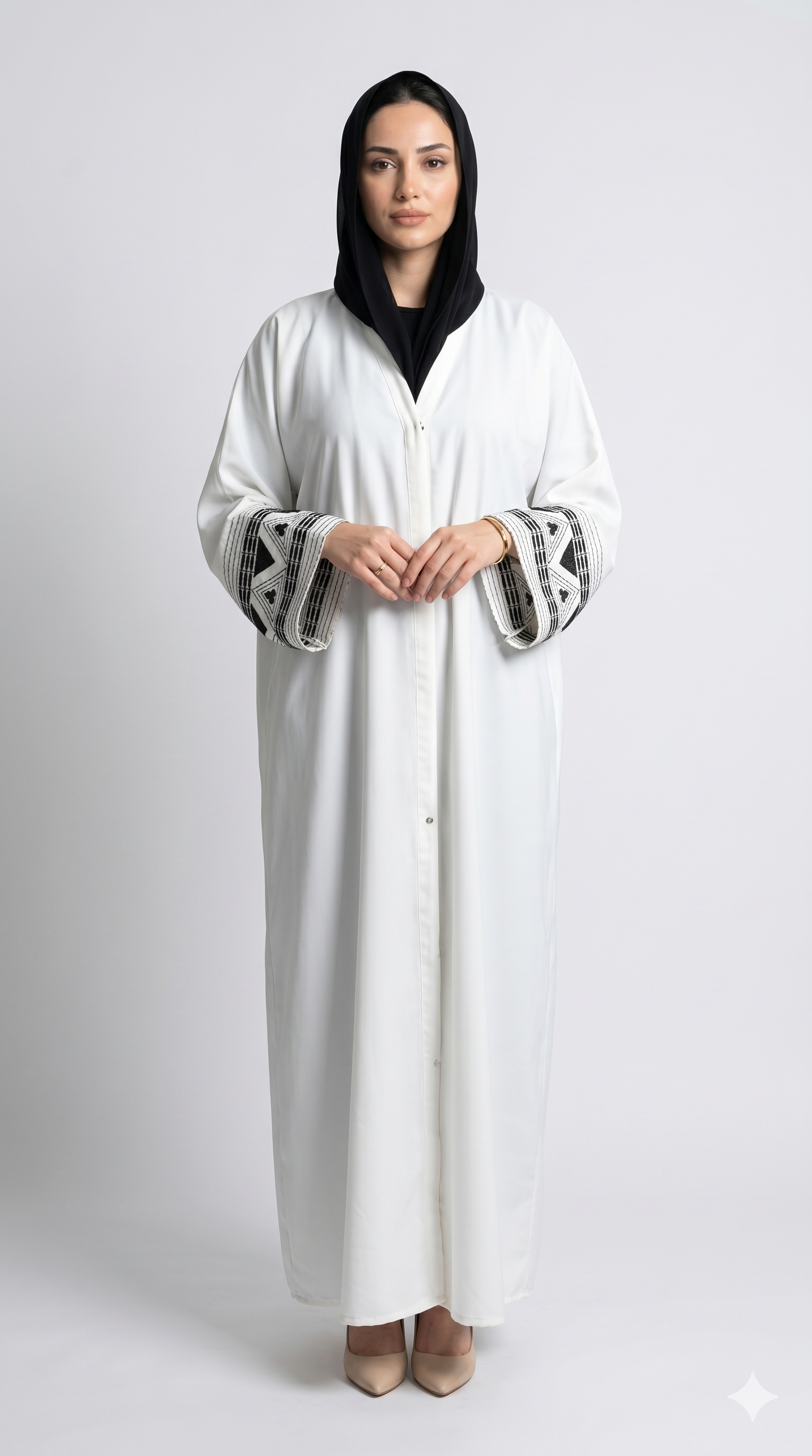 Graceful Embroidered Upper Abaya – Statement Style
