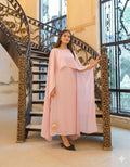 QALBEENA LIGHTPINK CAPE GOWN