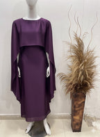 QALBEENA PURPLE CAPE GOWN