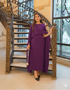 QALBEENA PURPLE CAPE GOWN