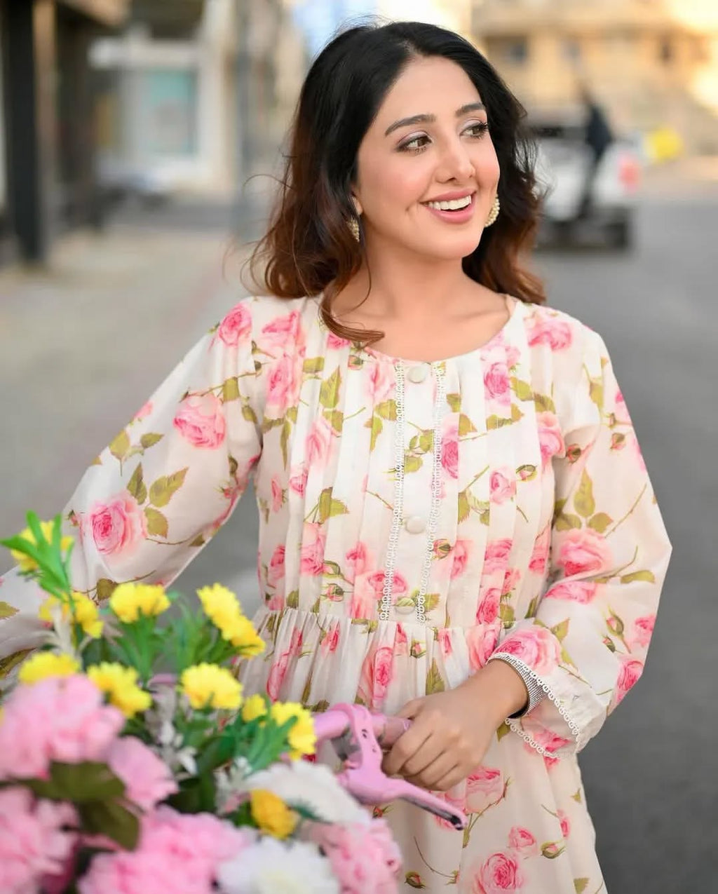 Victoria Peach Floral Maxi