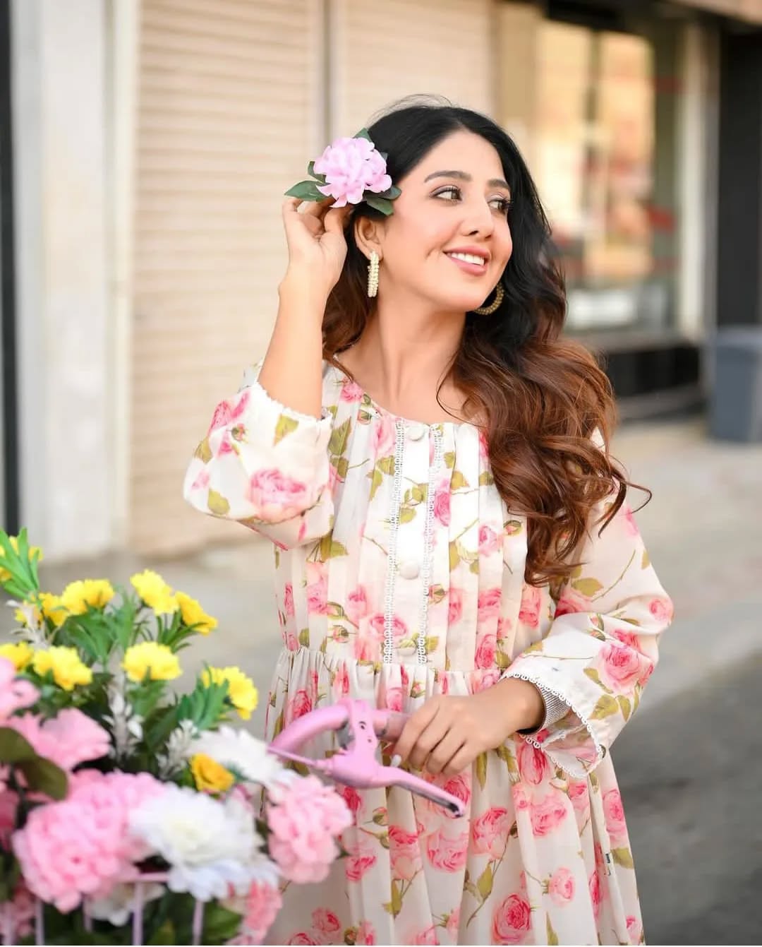 Victoria Peach Floral Maxi