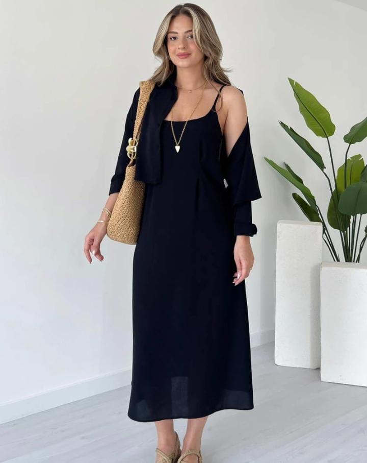 Qalbeena Long Coati 2pc Set