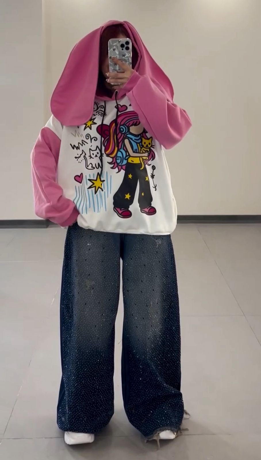 Pink Bunny Dreams Fleece Hoodie