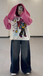 Pink Bunny Dreams Fleece Hoodie
