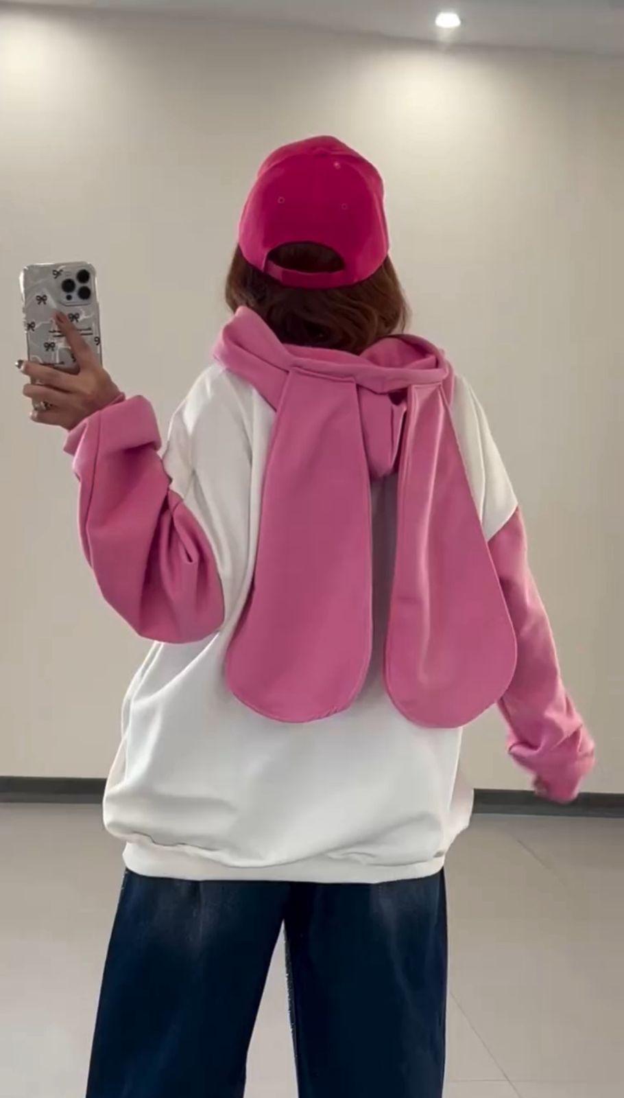 Pink Bunny Dreams Fleece Hoodie
