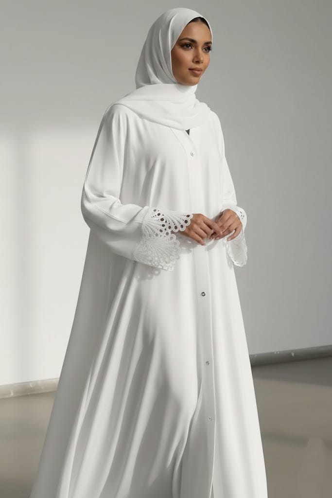 Ayra White Grace Only Abaya