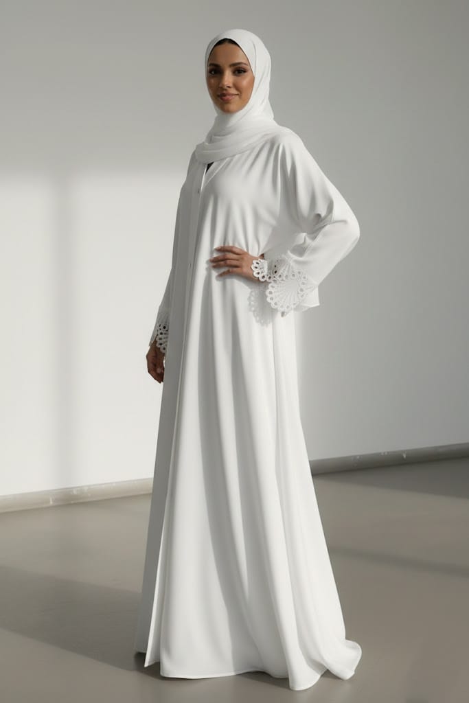 Ayra White Grace Only Abaya