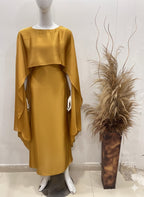QALBEENA GOLDEN CAPE GOWN