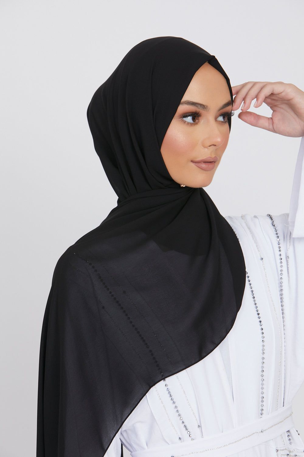 Sleek Georgette black hijab