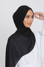Sleek Georgette black hijab