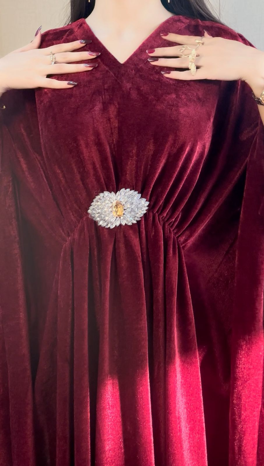 Luxury Velvet Kaftan – Elegant Flowing Evening Wear