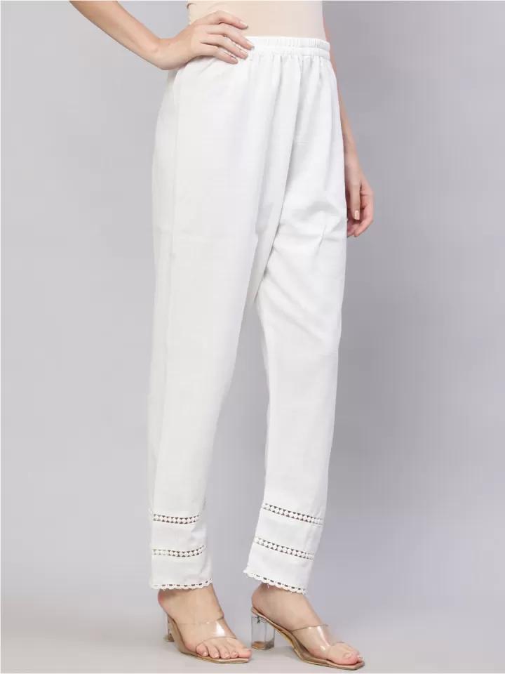 White Embroidery Bottoms