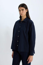 Navy Blue Button Down Shirt