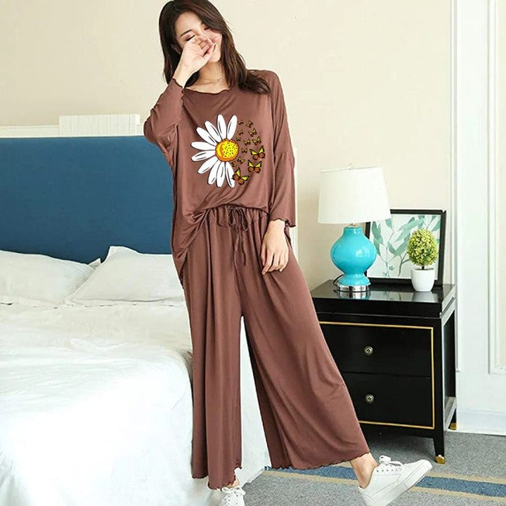Qalbeena sunflower sleep wear