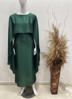 QALBEENA DARKGREEN CAPE GOWN